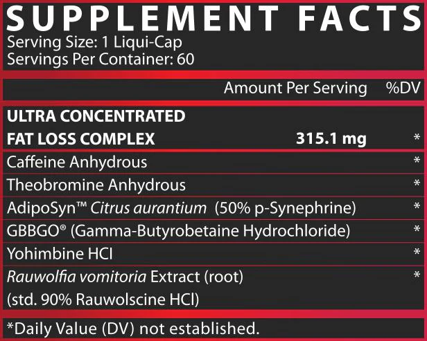 Lipo-6-Black-Ultra-Concentrate-60-Caps-By-Nutrex-Research-Supplement-Facts