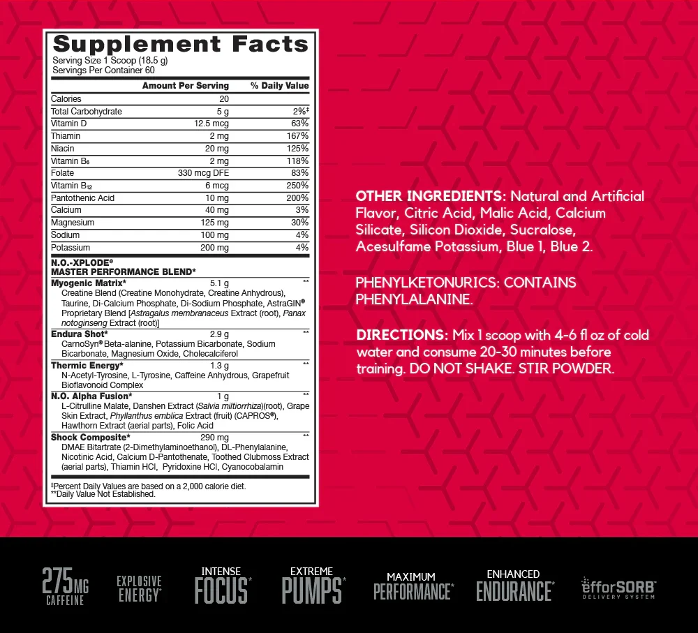 No-Xplode-Pre-Workout-60-Servings-By-BSN-Nutrition-Facts