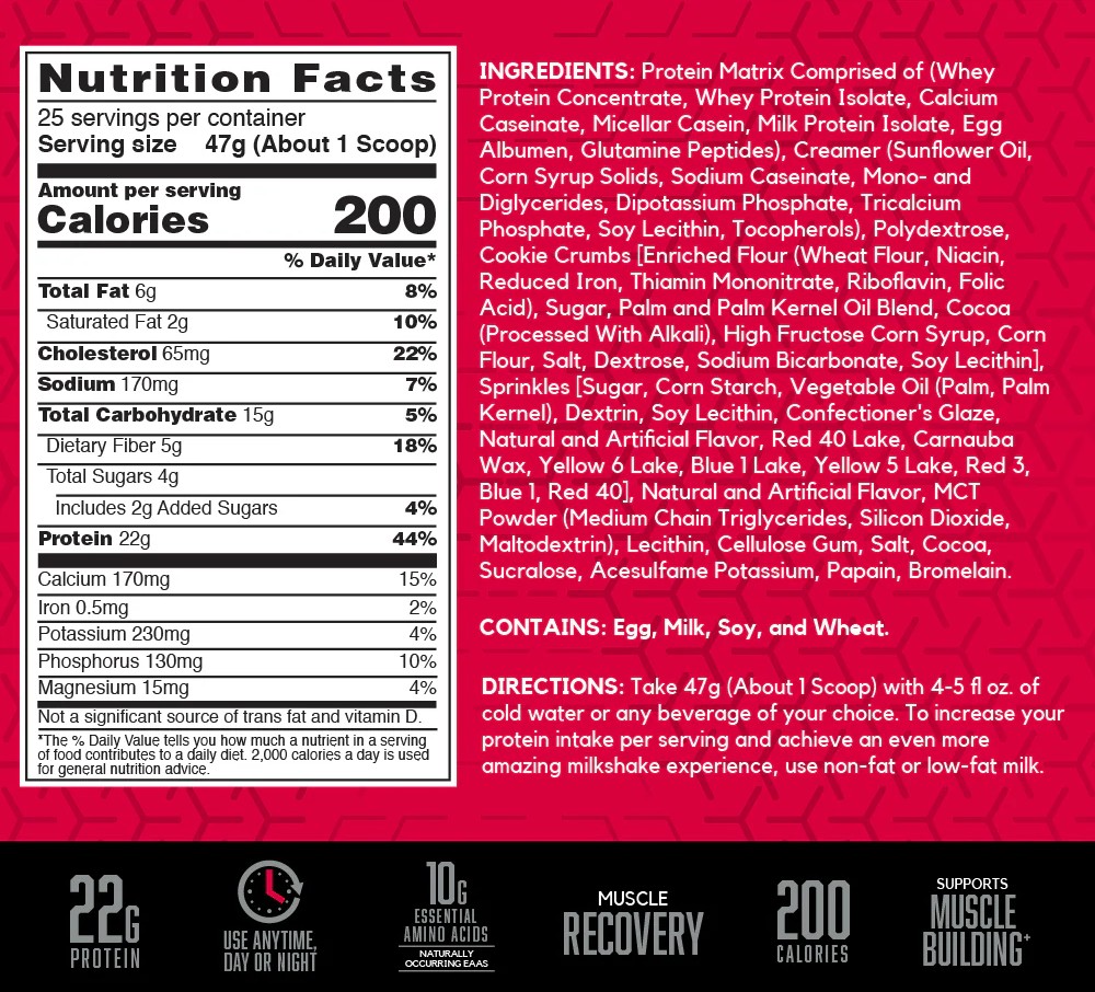 Syntha-6-Whey-Protein-Cold-Stone-2.59lbs-25-Servings-By-BSN-Nutrition-Facts