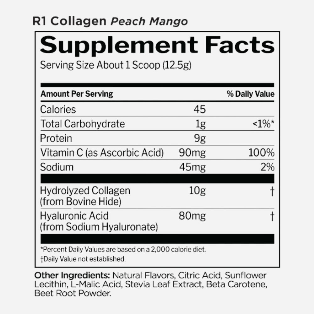 rule-1-collagen-peptides-peach-mango-20-servings-supplement-facts